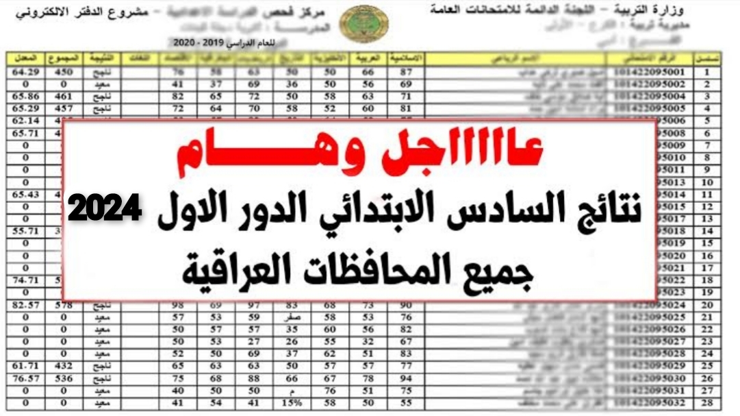 “DOWN PDF وشوف نتيجتك“ رابط نتائج السادس الابتدائي الدور التمهيدي 2024 موقع وزارة التربية ونتائجنا 10 “DOWN PDF وشوف نتيجتك“ رابط نتائج السادس الابتدائي الدور التمهيدي 2024 موقع وزارة التربية ونتائجنا