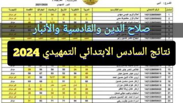 “زغروتة للناجحين epedu.gov.iq” نتائج السادس الابتدائي التمهيدي 2024 صلاح الدين والقادسية والأنبار