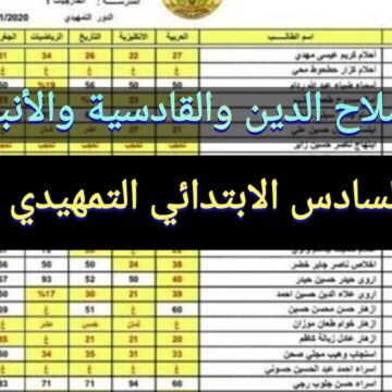 “زغروتة للناجحين epedu.gov.iq” نتائج السادس الابتدائي التمهيدي 2024 صلاح الدين والقادسية والأنبار