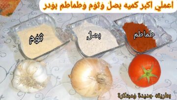 فكرة عبقرية لتحويل البصل والثوم العادي الي بودر بكل سهولة واحترافية مش هتشتري من برة تاني