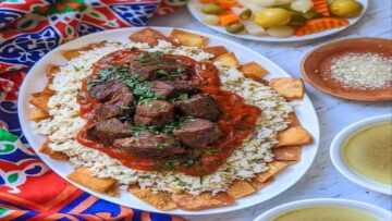طريقة عمل الفتة باللحلم .. علي الطريقة المصرية الأصيلة