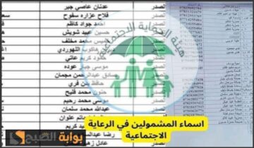 الاستعلام عن أسماء المشمولين بالرعاية الاجتماعية الوجبة 7 والأخيرة 2024 عبر موقع وزارة العمل والشؤون الاجتماعية بالعراق