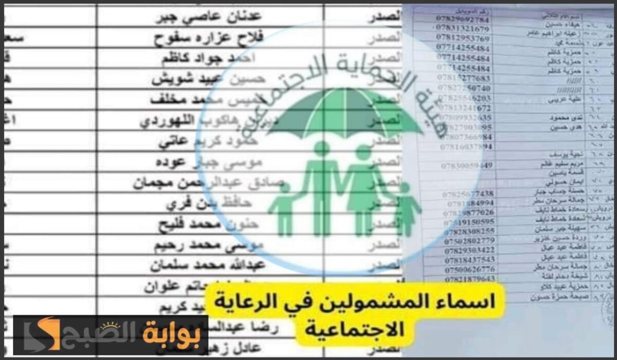 الاستعلام عن أسماء المشمولين بالرعاية الاجتماعية الوجبة 7 والأخيرة 2024 عبر موقع وزارة العمل والشؤون الاجتماعية بالعراق 5 الاستعلام عن أسماء المشمولين بالرعاية الاجتماعية الوجبة 7 والأخيرة 2024 عبر موقع وزارة العمل والشؤون الاجتماعية بالعراق