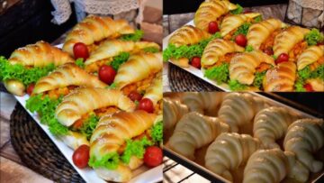 بطريقة مختلفة حضري الكرواسون بحشوة مميزة ولذيذة وبدون لحوم أو دجاج