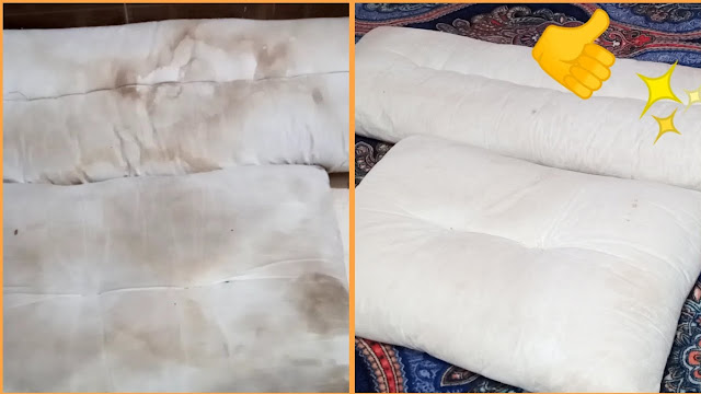 طريقة ممتازة.. تنظيف المخدات والمراتب القطن والفايبر من البقع والاصفرار والروائح الكريهة بخلطة جهنمية هتبهرك من اول مرة بدون مجهود