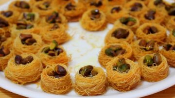 أحلى أنواع الكنافة “كنافة عش البلبل” بطريقة لفها البسيطة تعملي ألذ حلوى