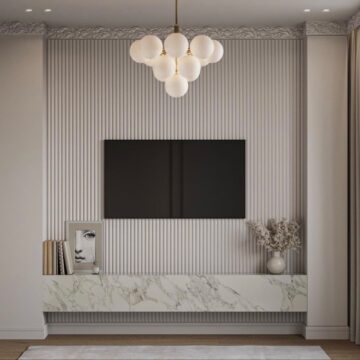 بالصور.. أحدث 4 أفكار تصميم ديكور جدار تلفزيون وشاشة
