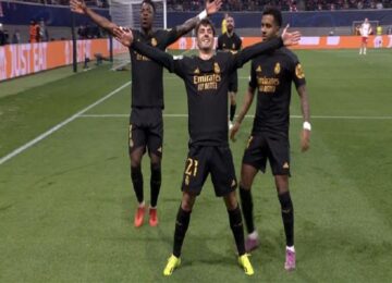 براهيم دياز يقود ريال مدريد للفوز على آر بي لايبزج الألماني بنتيجة 1-0 في ذهاب دور الـ 16