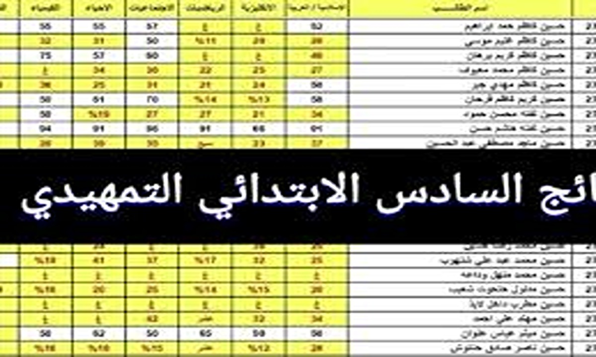 بالرابط المباشر.. نتائج التمهيدي الصف السادس الابتدائي 2024 العراق