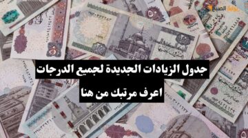 جدول الزيادات