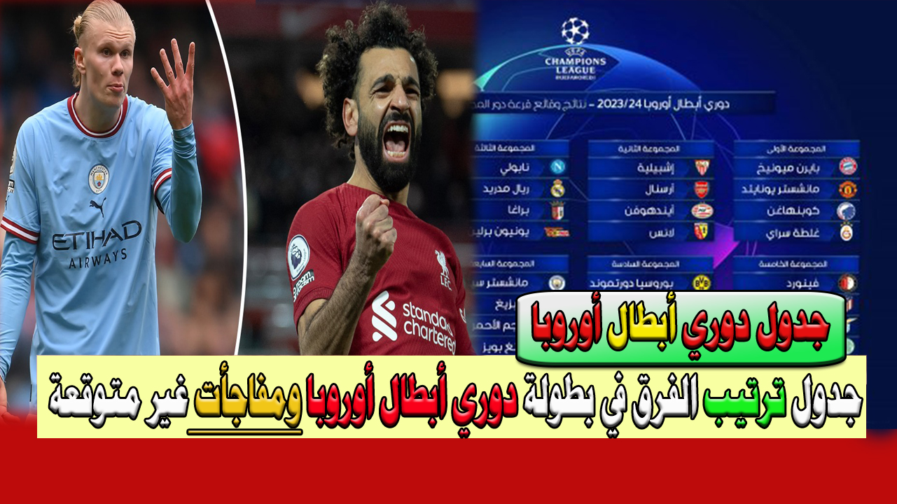 الآن مفاجأت في دوري أبطال أوروبا وترتيب الفرق في البطولة الغير متوقع حتى الآن لعام 2023-2024