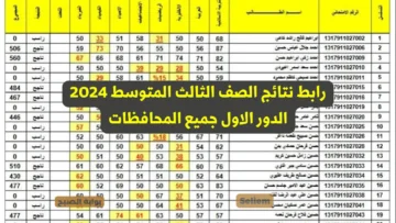 بالرقم الامتحاني.. رابط نتائج الصف الثالث المتوسط 2024 الدور الاول moedu.gov.iq بغداد نينوى ديالى أنبار كربلاء