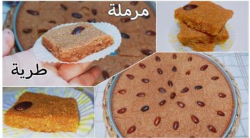 طريقة البسبوسة اللذيذة بقوام مرمل ودائب أحلى من الحلواني