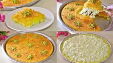 الكنافة بالفسدق الحلبي على أصولها زي السوريين بنص كيلو كنافة وكوباية سمنة حضري حلوى رمضان