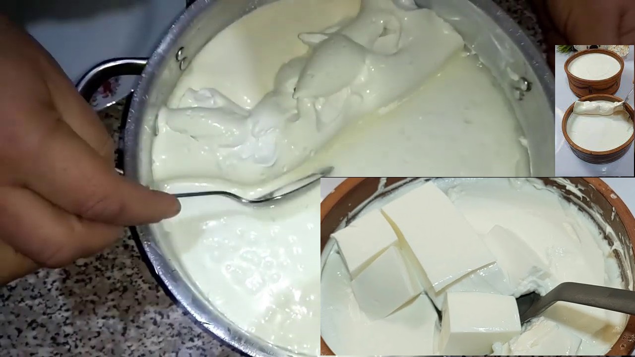 لو عندك حليب طازج أو مجمد اعملي اللبن الرايب وطلعي كمية قشطة كبيرة بدون أي إضافات 5 لو عندك حليب طازج أو مجمد اعملي اللبن الرايب وطلعي كمية قشطة كبيرة بدون أي إضافات