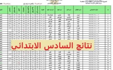 تحميل ملفات PDF .. نتائج السادس الابتدائي في العراق 2024