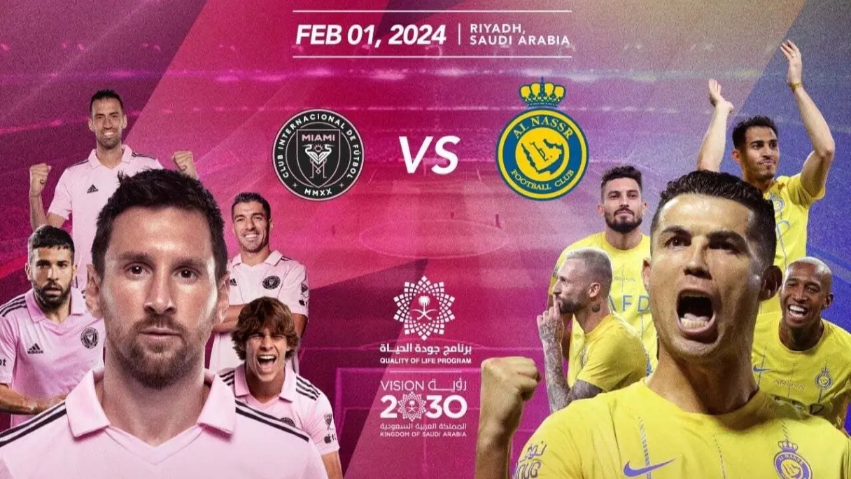 مباراة النصر السعودي وانتر ميامي .. تعرف علي مواجهة رونالدو وميسي والقنوات المفتوحة الناقلة 5 مباراة النصر السعودي وانتر ميامي .. تعرف علي مواجهة رونالدو وميسي والقنوات المفتوحة الناقلة