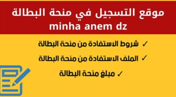 موقع التسجيل في منحة البطالة minha anem dz