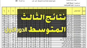 نتائج الثالث المتوسط 2023 الدور الاول 1280x720