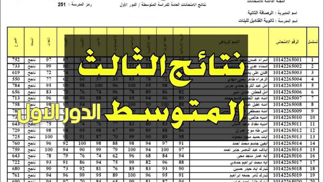 "بادر بالاستعلام".. رابط الاستعلام عن نتائج الثالث متوسط الدور الأول 2024 في عموم العراق epedu.gov.iq 5 “بادر بالاستعلام”.. رابط الاستعلام عن نتائج الثالث متوسط الدور الأول 2024 في عموم العراق epedu.gov.iq