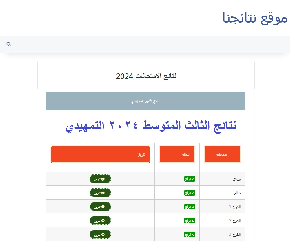 “النهارده” إعلان نتائج الثالث المتوسط التمهيدي 2024 عموم محافظات العراق عبر موقع نتائجنا