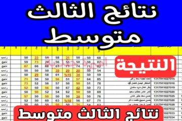 اسحراج نتائج الثالث متوسط 2024 الدور الاول نصف السنة وزارة التربية العراقية معظم المحافظات