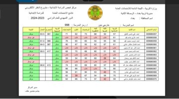 نتائج السادس الابتدائي 2024 التمهيدي