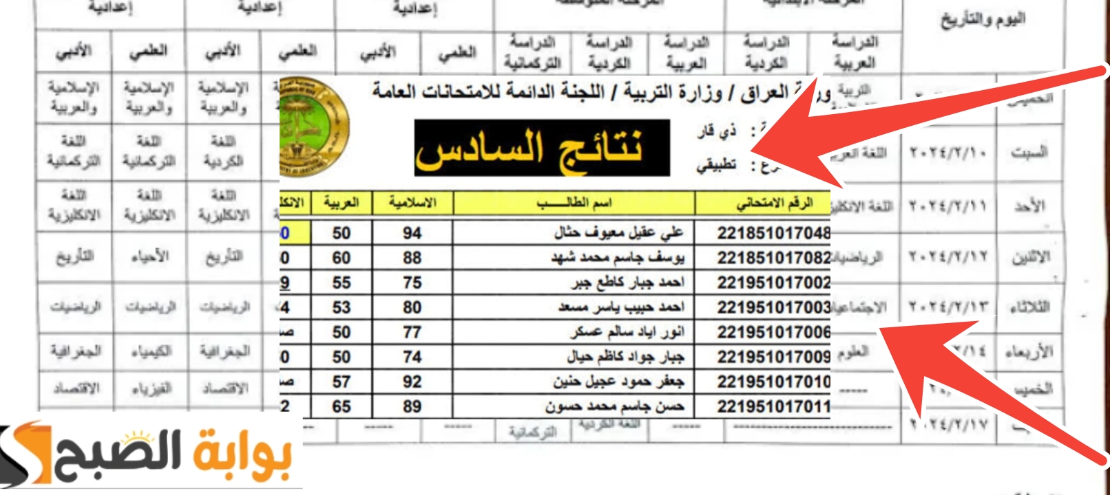 رابط نتائج امتحانات السادس الابتدائي الدور الأول 2025 جميع المحافظات العراقية مباشر