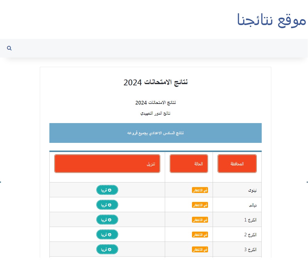 “جاري الرفع” نتائج السادس الإعدادي التمهيدي 2024 العراق علمي وأدبي للخارجين والخارجات -عموم المحافظات- عبر موقع نتائجنا