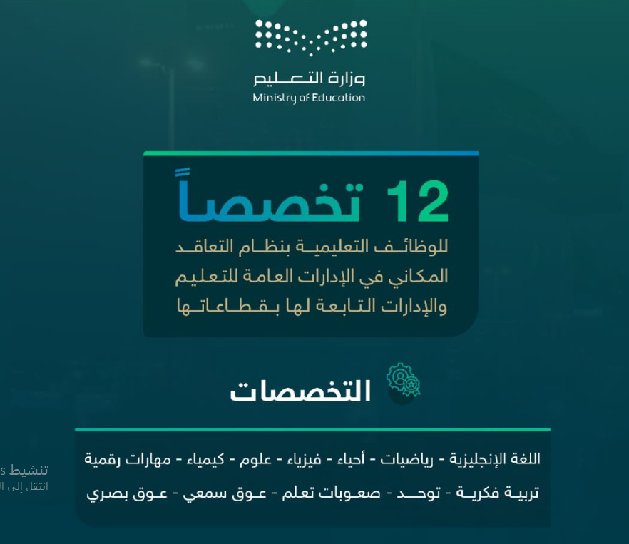 “رابط جدارات” لتقديم وظائف وزارة التعليم التعليمية للجنسين 1445 بمختلف المناطق