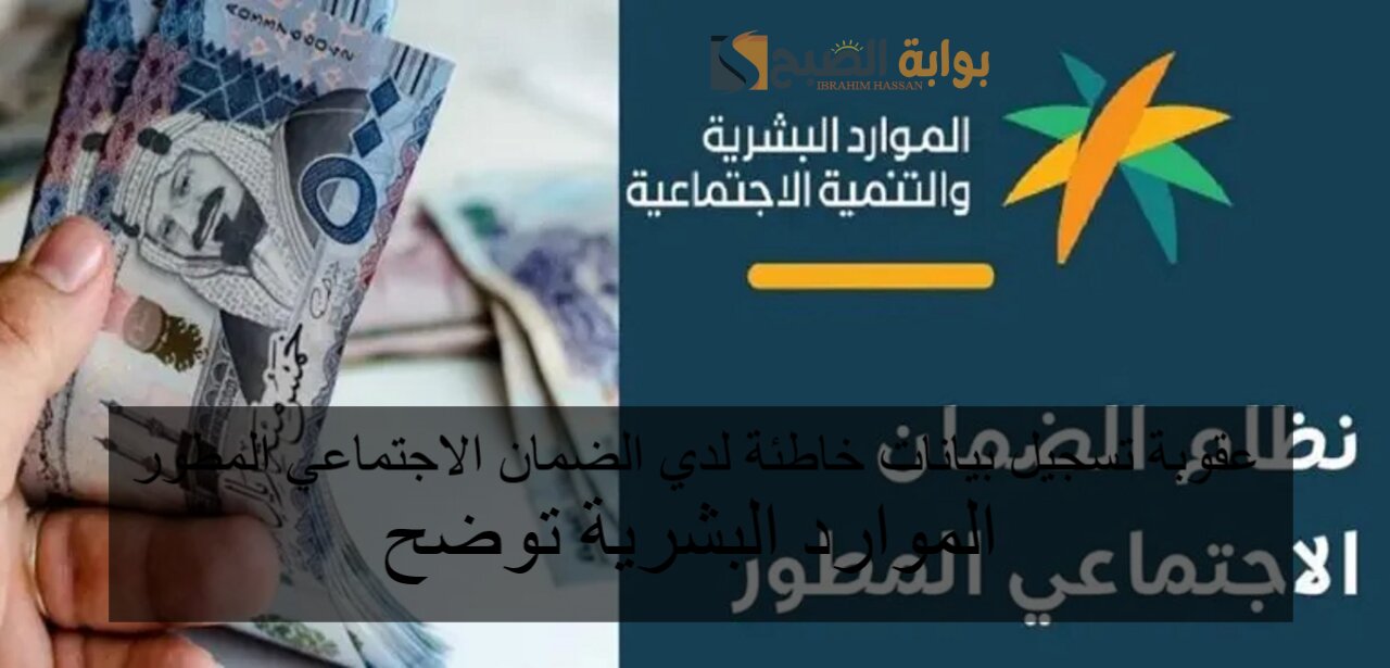 عقوبة تسجيل بيانات خاطئة لدي الضمان الاجتماعي المطور.. الموارد البشرية توضح 5 عقوبة تسجيل بيانات خاطئة لدي الضمان الاجتماعي المطور.. الموارد البشرية توضح