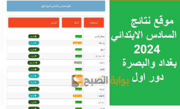 برابط شغال موقع نتائج السادس الابتدائي 2024 بغداد والبصرة دور اول بالعراق كشوفات وزارة التربية العراقية pdf