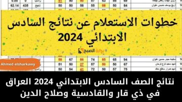 “ظهرت الأن” نتائج الصف السادس الابتدائي 2024 العراق بالرقم الامتحاني في ذي قار والقادسية وصلاح الدين