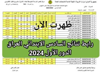 ظهرت حالاً… رابط نتائج السادس الابتدائي العراق 2024 الدور الأول جميع المحافظات عبر بوابة نتائجنا results.mlazemna