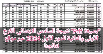 “بصيغة Pdf” نتيجة السادس الابتدائي الكرخ الأولى والثانية للدور الأول 2024 عبر موقع نتائجنا