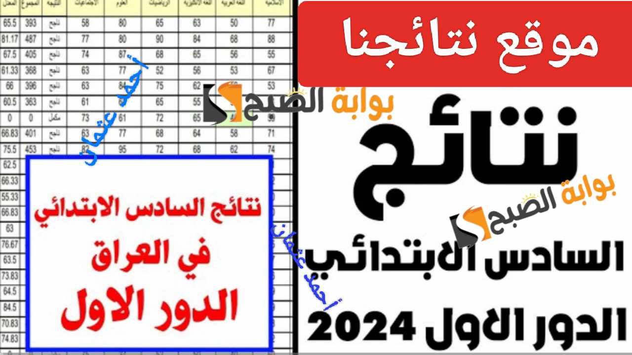 ه‍نا “إستعلم Result”.. موقع نتائج السادس الابتدائي الدور الأول من نتائجنا بالاسم والرقم الامتحاني( النجف- وذي قار)