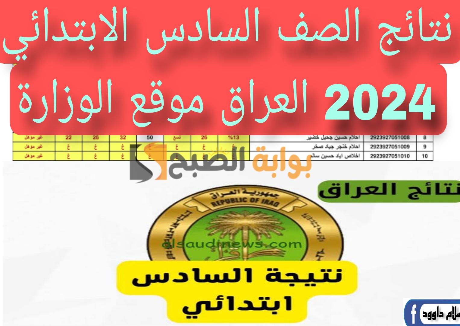 ظهرت الآن..نتيجة الصف السادس الإبتدائي الدور الاول 2024 جميع عموم محافظات العراق epedu.gov.iq عبر الموقع الرسمي