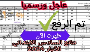 «عاجل ورسميا» ظهرت الآن نتائج السادس الابتدائي الأنبار الدور الأول 2024 “حملها هسة PDF”