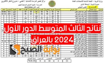 «هنا».. رابط الاستعلام عن نتائج الثالث المتوسط الدور الأول 2024 في عموم محافظات العراق