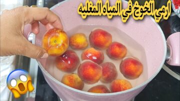 فكرة جهنمية هتدهشك.. حطي الخوخ في المياه المغلية واعملي أحلى وصفة لعيالك مش هتصدقي حلاوتها وطعمها ندمت اني معرفتهاش من زمان