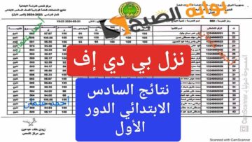 ظهرت “نزل بي دي إف”.. نتائج السادس الابتدائي العراق وكيفية الاستعلام من ملازمنا