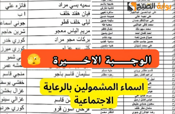 شوف اسمك.. الاستعلام عن أسماء المشمولين بالرعاية الاجتماعية الوجبة الأخيرة 2024 بالعراق