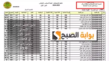 نتائج الصف السادس الابتدائي الدور الأول في محافظات نينوى وذي قار تنزيل pdf بسرعة وسهولة