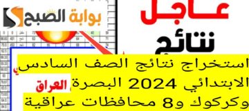 استخراج نتائج الصف السادس الابتدائي 2024 البصرة وكركوك و8 محافظات عراقية