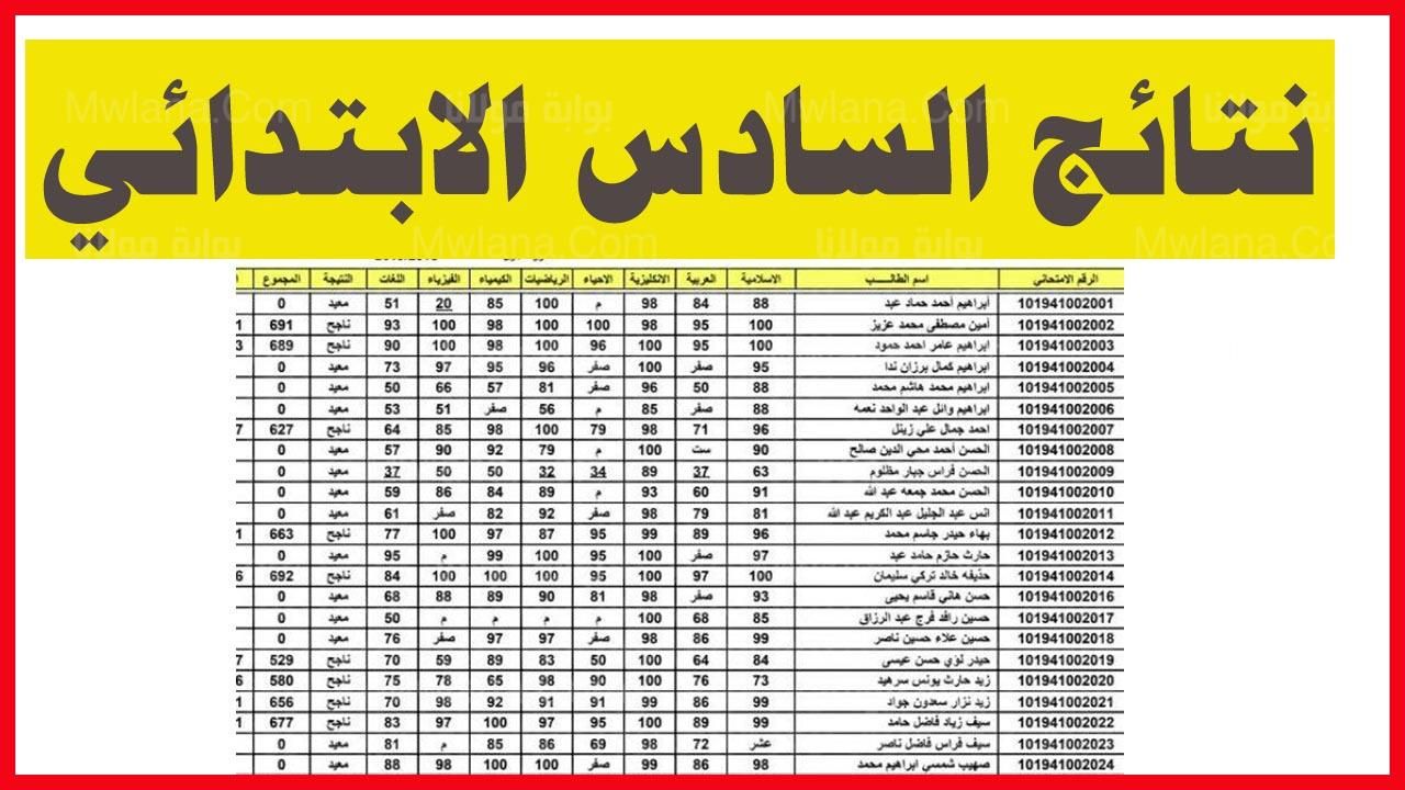 Enquiry PDF استعلام نتيجة السادس الابتدائي العراقي دور أول| نينوى – البصرة – ذي قار والمحافظات