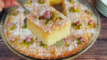 بسبوسة الخلاط السريعة لن تكتفي بقطعة واحدة