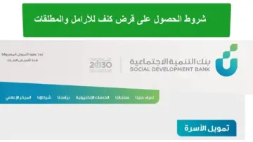 شروط قرض كنف للمطلقات والأرامل ولذوي الإعاقة ومميزات وكيفية التقديم علية