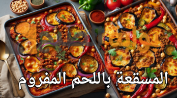 طريقة عمل صينية المسقعة باللحم المفروم والحمص