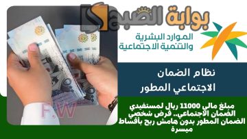 مبلغ مالي 11000 ريال لمستفيدي الضمان الاجتماعي.. قرض شخصي الضمان المطور بدون هامش ربح بأقساط ميسرة
