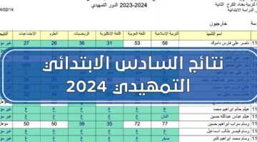لينك نتائج السادس الابتدائي